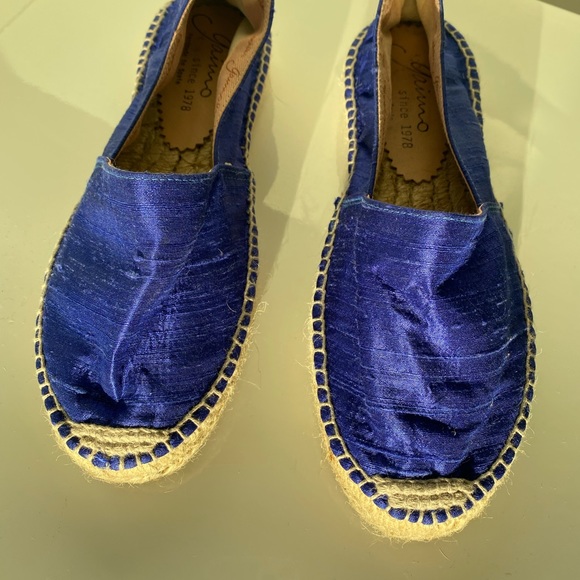 New condition silk flat espadrilles size 37 - Picture 1 of 6